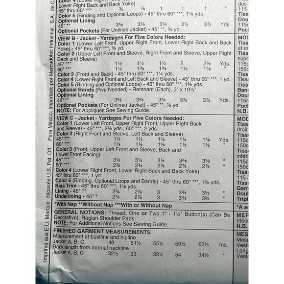 McCalls 8532 Sewing pattern Palmer Pletsch jacket oversized patchwork size 16 18 - Picture 5 of 7